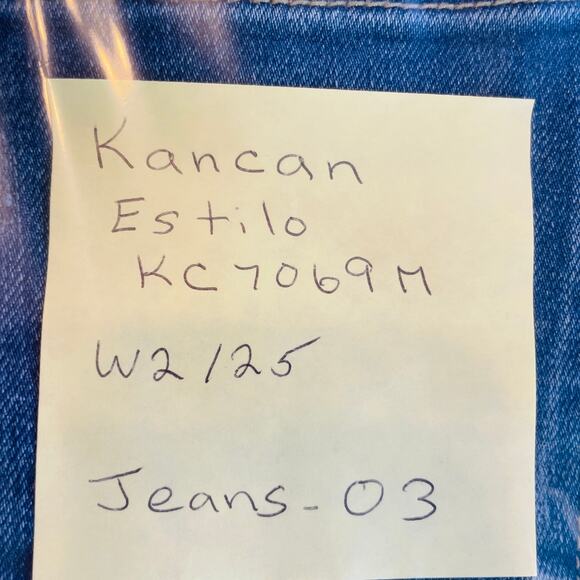 KanCan Estilo Blue Denim Stretch Mid Rise Skinny Leg Stretch Y2K Jeans W3/25 - Picture 13 of 13